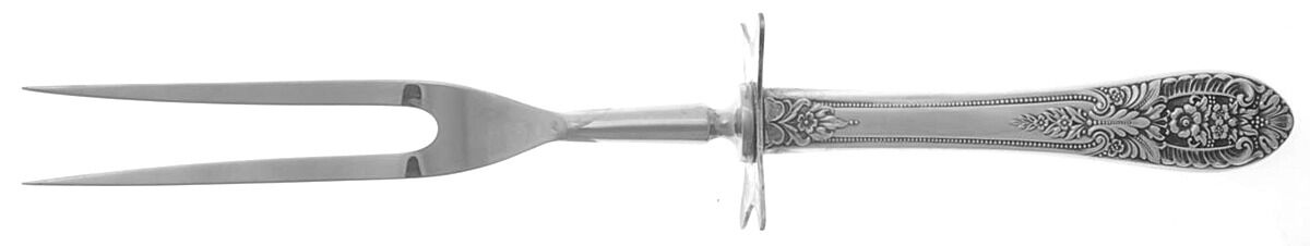 Crown Princess (Sterling, 1949) Large Stainless-Prong Roast Carving Fork by Fine Arts-1