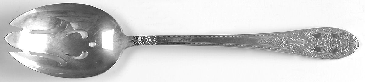 Crown Princess (Sterling, 1949) Pierced Tablespoon (Serving Spoon) by Fine Arts-1