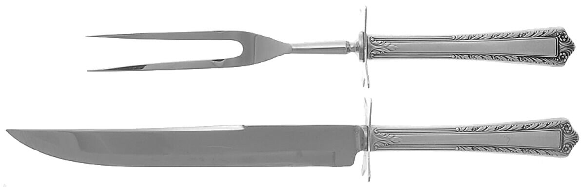 Processional (Sterling, 1947) Large 2-Piece Roast Carving Set w/ Stainless Blade by Fine Arts-1