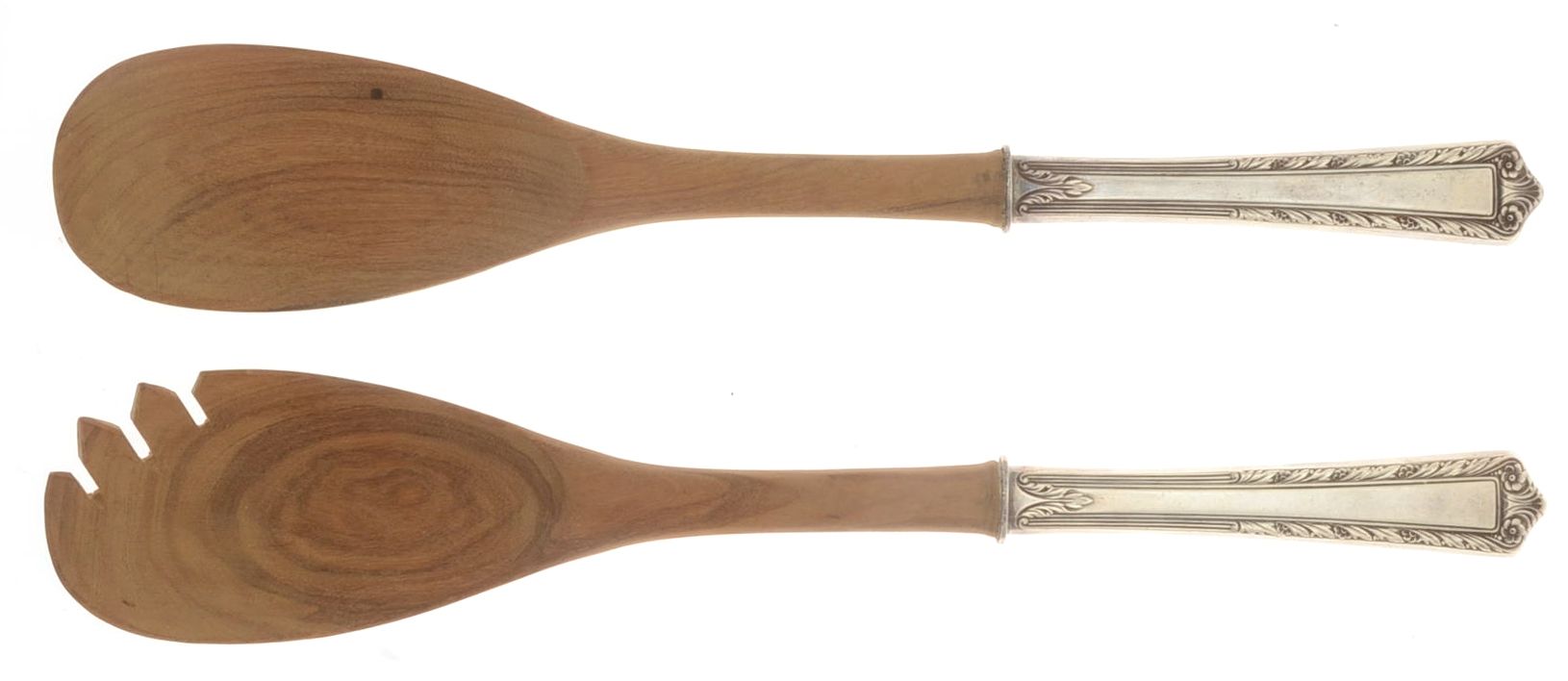 Processional (Sterling, 1947) Wooden Bowl 2 Piece Salad Set by Fine Arts-1