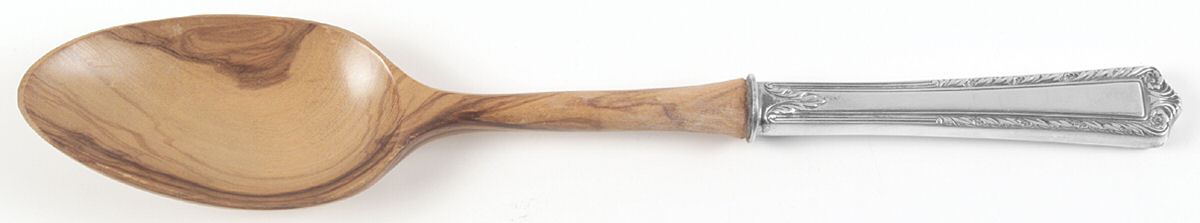 Processional (Sterling, 1947) Salad Serving Spoon with Wooden Bowl by Fine Arts-1