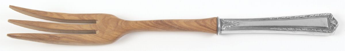Processional (Sterling, 1947) Salad Serving Fork with Wooden Prongs by Fine Arts-1