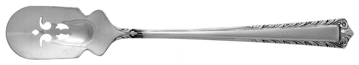 Processional (Sterling, 1947) Short Handled Olive Spoon with Pierced Bowl by Fine Arts-1