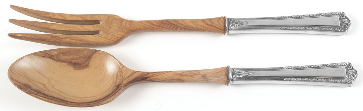 Processional (Sterling, 1947) Wooden Bowl 2-Piece Salad Set by Fine Arts-1