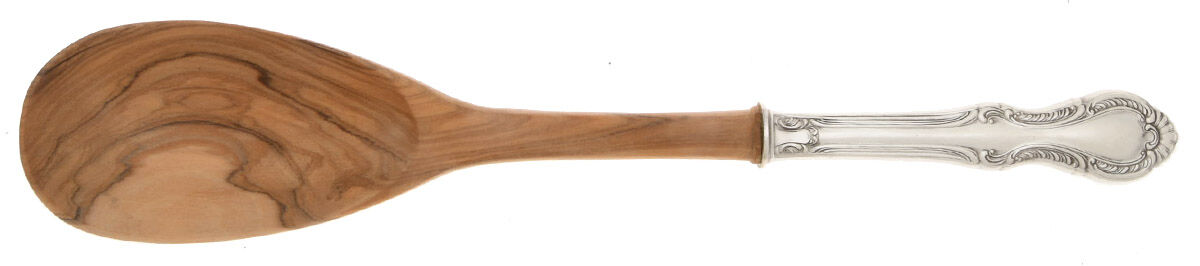 Southern Colonial (Sterling, 1945) Salad Serving Spoon Wooden Bowl by Fine Arts-1