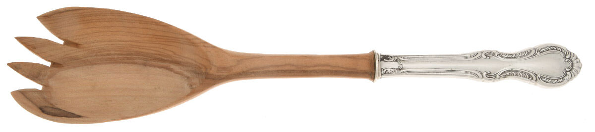 Southern Colonial (Sterling, 1945) Salad Serving Fork Wooden Prongs by Fine Arts-1
