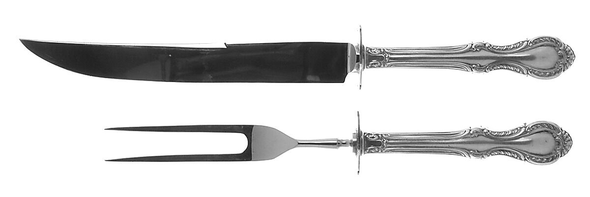 Southern Colonial (Sterling, 1945) 2 Piece Small Carving Set W/ Sterling Guard by Fine Arts-1