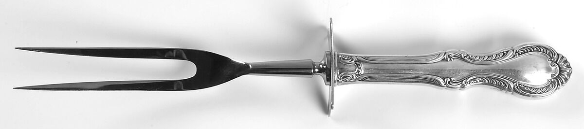 Southern Colonial (Sterling, 1945) Lg Carving/Roast Fork-Stn Prong w/Sterling Guard by Fine Arts-1