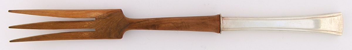 Tranquility (Sterling, 1947) Salad Serving Fork Wooden Prongs by Fine Arts-1