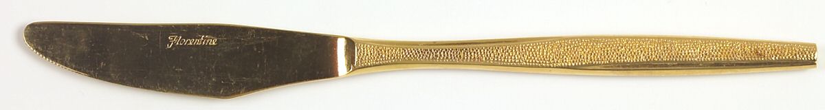 FLR1 (GOLD ELECTROPLATE) Modern Solid Knife by Florentine-1
