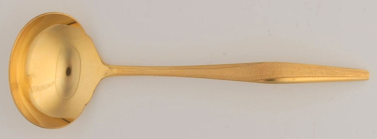 FLR1 (GOLD ELECTROPLATE) Solid Gravy Ladle by Florentine-1