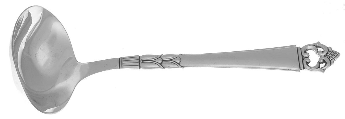 Danish Crown (Sterling) Sauce Ladle, Solid Piece by Frigast-1