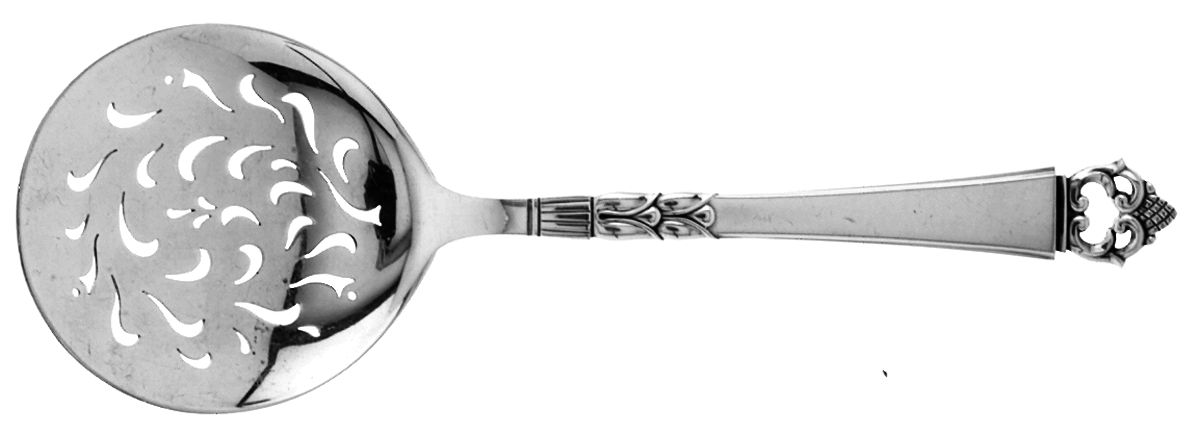 Danish Crown (Sterling) Large Pierced Pea Serving Spoon by Frigast-1
