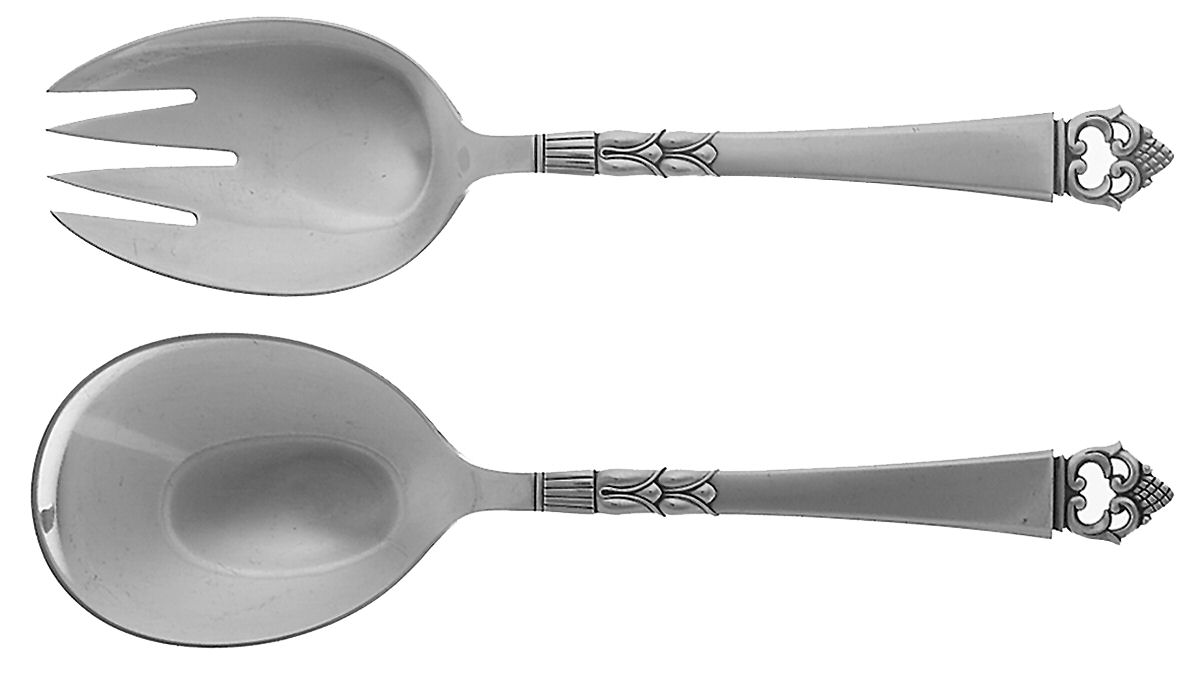 Danish Crown (Sterling) (2 Pc) Solid Salad Set by Frigast-1