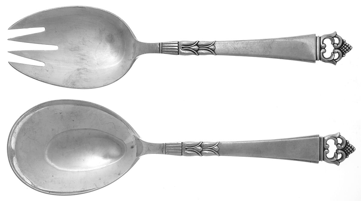 Danish Crown (Sterling) Solid Oversized Serving Salad Set by Frigast-1