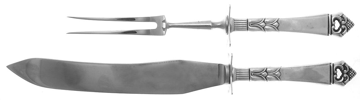 Danish Crown (Sterling) 2 Piece Small Carving Set W/ Sterling Guard by Frigast-1