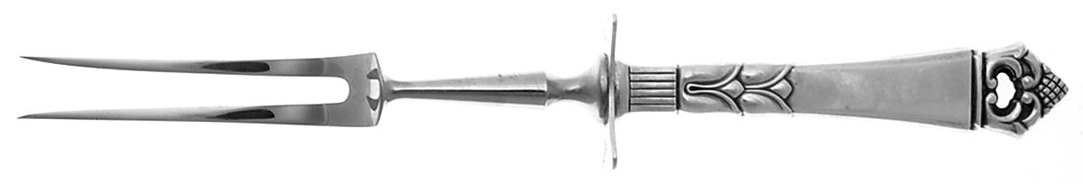 Danish Crown (Sterling) Small Carving Fork W/Sterling Guard by Frigast-1