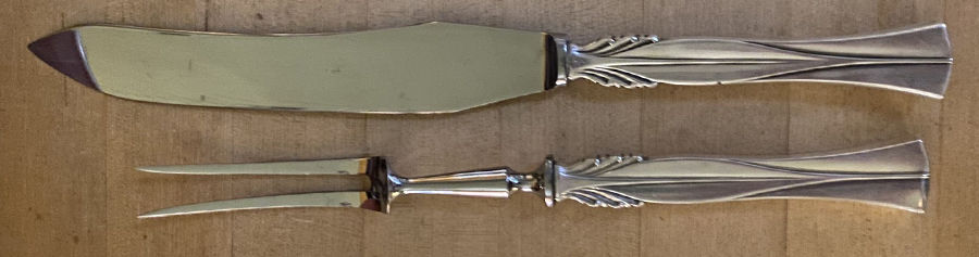 Queen Christina (Sterling) Small Stainless Blade 2-Piece Steak Carving Set by Frigast-1