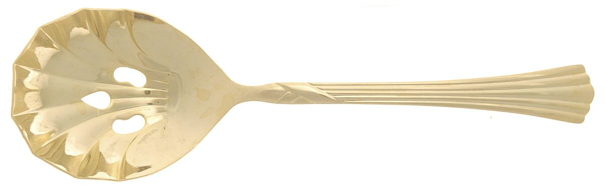 Chambord Gold (Gold Electroplate) Pierced Tablespoon (Serving Spoon) by Farberware-1