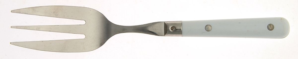 Colours-White (Stainless) Medium Solid Cold Meat Serving Fork by Farberware-1