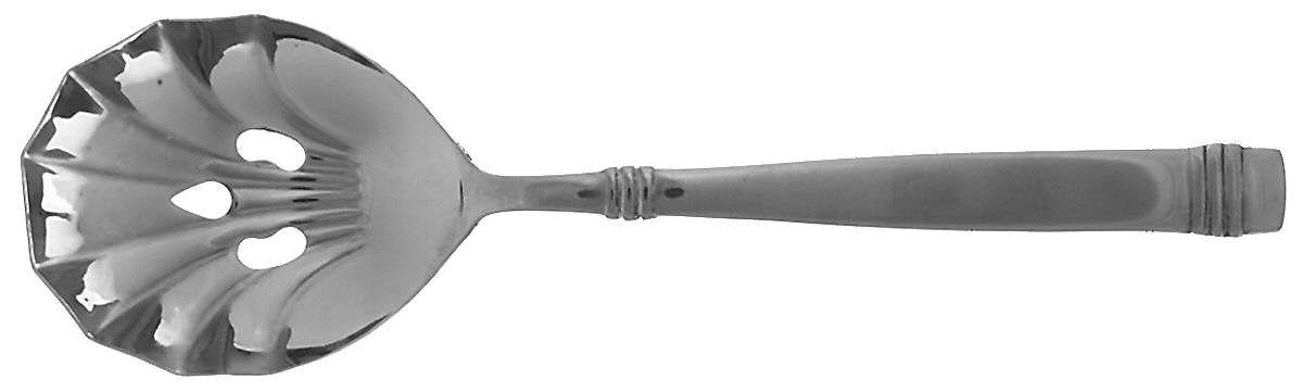Europa (Stainless) Pierced Solid Serving Spoon by Farberware-1