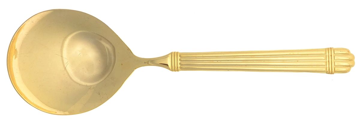 Marissa-Gold (Gold Electroplate) Solid Smooth Casserole Spoon by Farberware-1