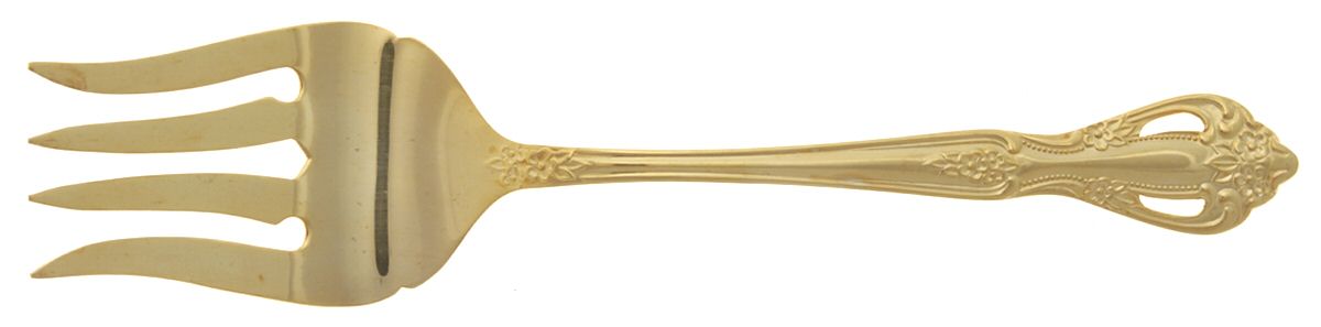 Regal-Gold (Gold Electroplate) Medium Solid Cold Meat Serving Fork by Farberware-1