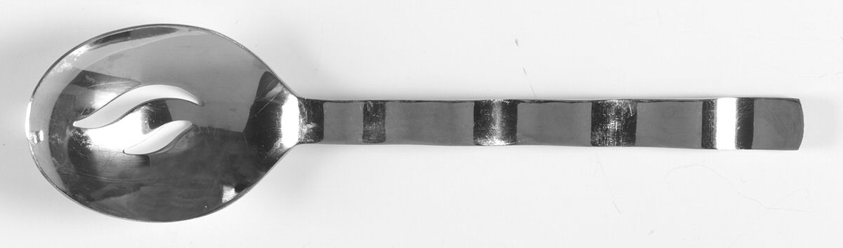 Rollercoaster (Stainless) Pierced Solid Serving Spoon by Farberware-1