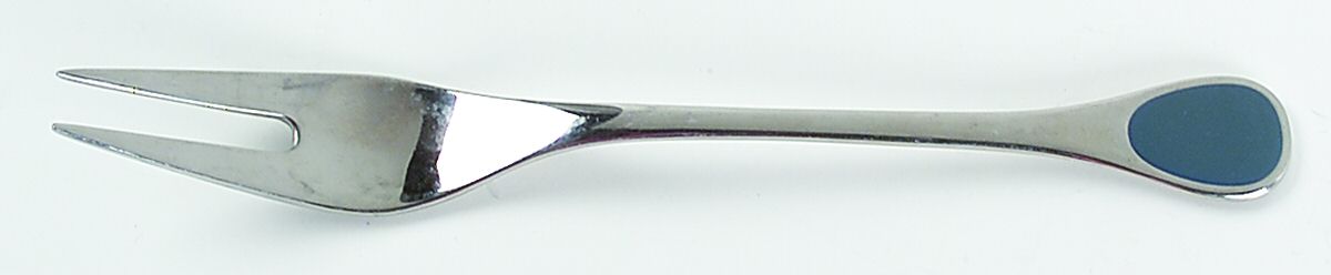 Happy Day-Blue (Stainless) Small Solid Cold Meat Serving Fork by Furst Furosil-1