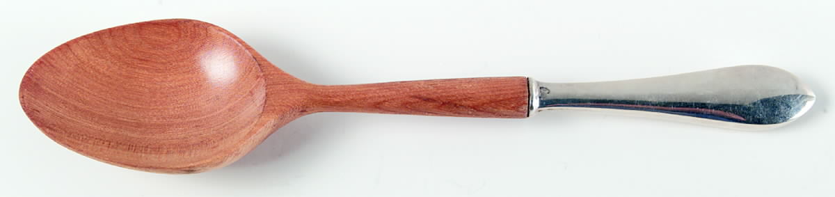 Adams (Sterling, 1944) Salad Serving Spoon with Wooden Bowl by Frank Whiting-1