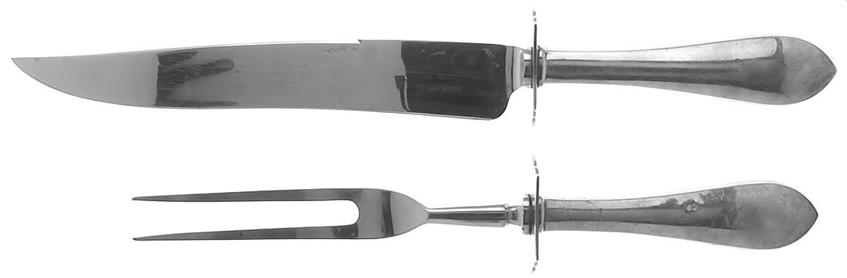 Adams (Sterling, 1944) Large 2-Piece Roast Carving Set w/Stainless Blade by Frank Whiting-1