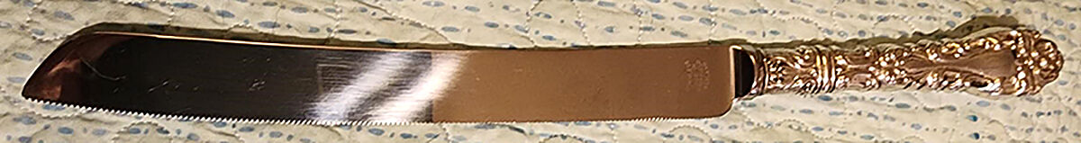 Athene-Crescendo (Sterling, 1890) Wedding Cake Knife with Stainless Blade by Frank Whiting-1