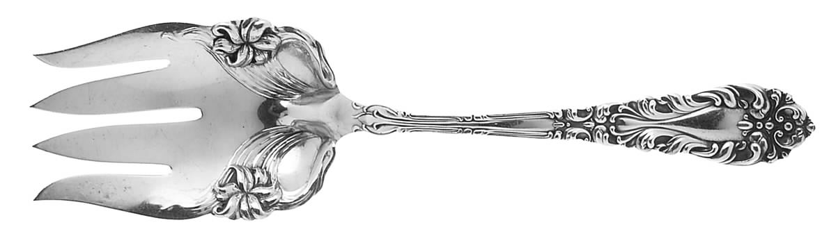 Athene-Crescendo (Sterling, 1890) Solid Salad Serving Fork by Frank Whiting-1