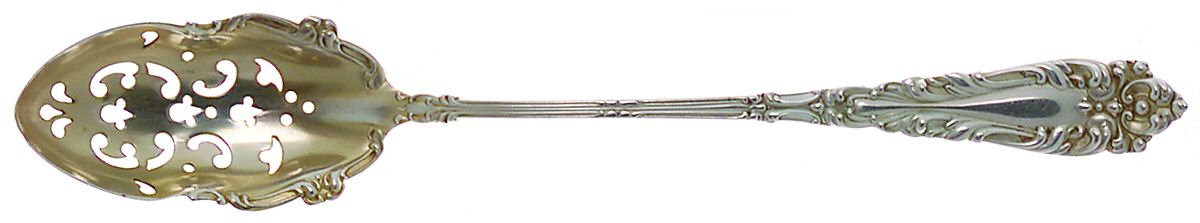 Athene-Crescendo (Sterling, 1890) Pierced Bowl Short Handle Olive Spoon by Frank Whiting-1