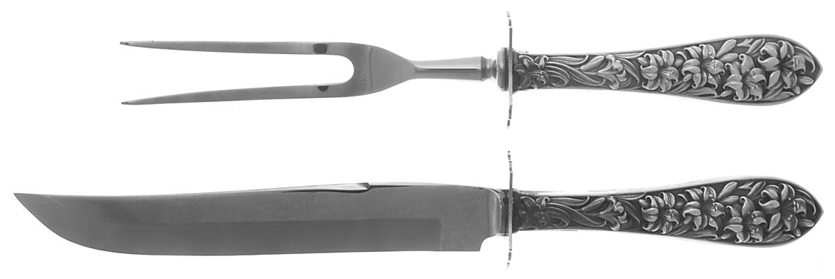 FWS1 (STERLING) Small Stainless Blade 2-Piece Steak Carving Set by Frank Whiting-1