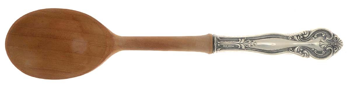 FWS3 (STERLING) Salad Serving Spoon Wooden Bowl by Frank Whiting-1