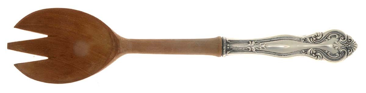 FWS3 (STERLING) Salad Serving Fork Wooden Prongs by Frank Whiting-1