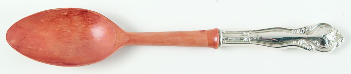 FWS3 (STERLING) Salad Serving Spoon with Wooden Bowl by Frank Whiting-1
