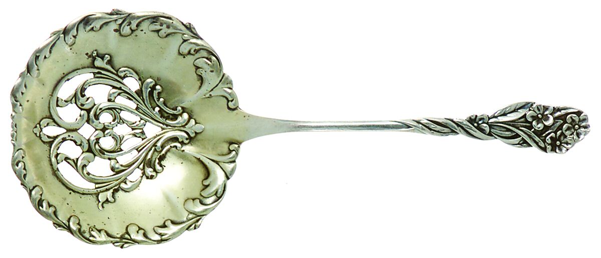 FWS5 (STERLING) Solid Bon Bon Spoon with Pierced Bowl by Frank Whiting-1
