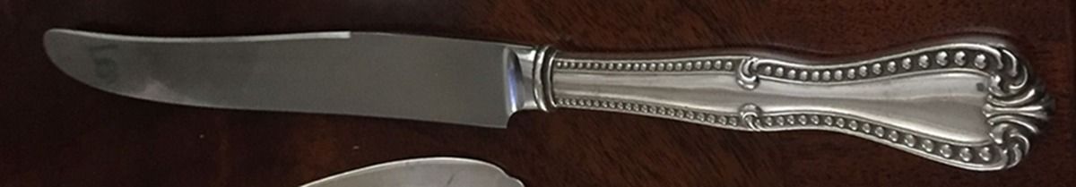 Georgian Bead (Sterling) New French Hollow Knife by Frank Whiting-1