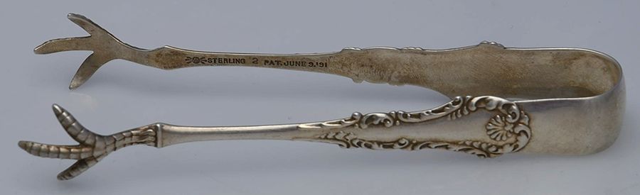 George III (Sterling, 1891) Small Sugar Tongs by Frank Whiting-1