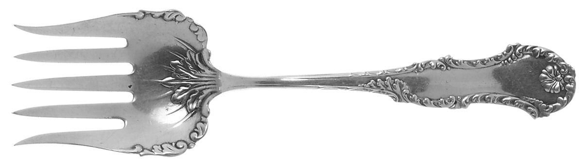 George III (Sterling, 1891) Large Solid Tined Sardine Serving Fork by Frank Whiting-1
