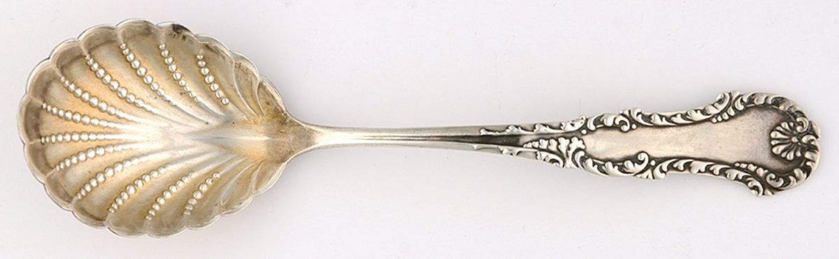 George III (Sterling, 1891) Sugar Shell Spoon by Frank Whiting-1