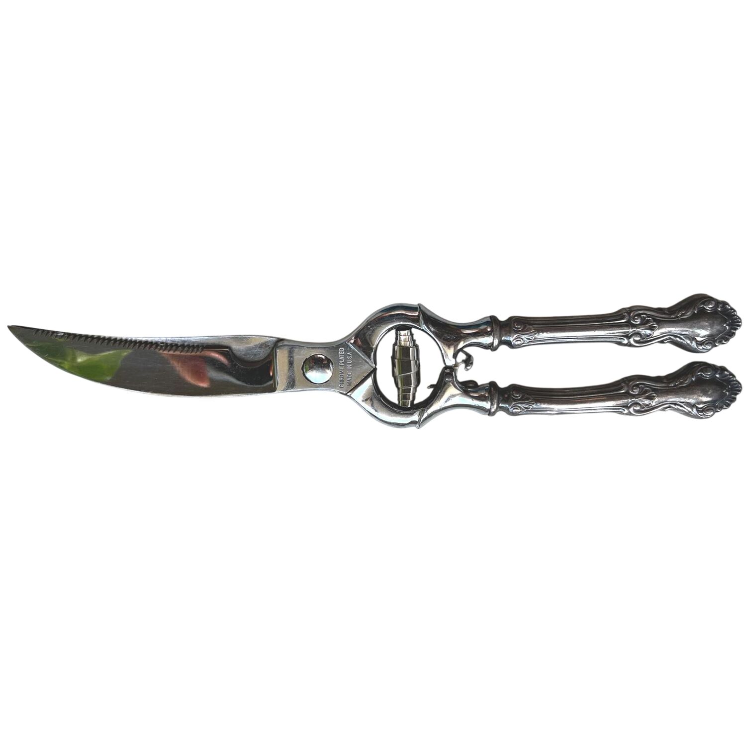Georgian Shell (Sterling, 1948) Poultry Shears with Silverplate Blades by Frank Whiting-1
