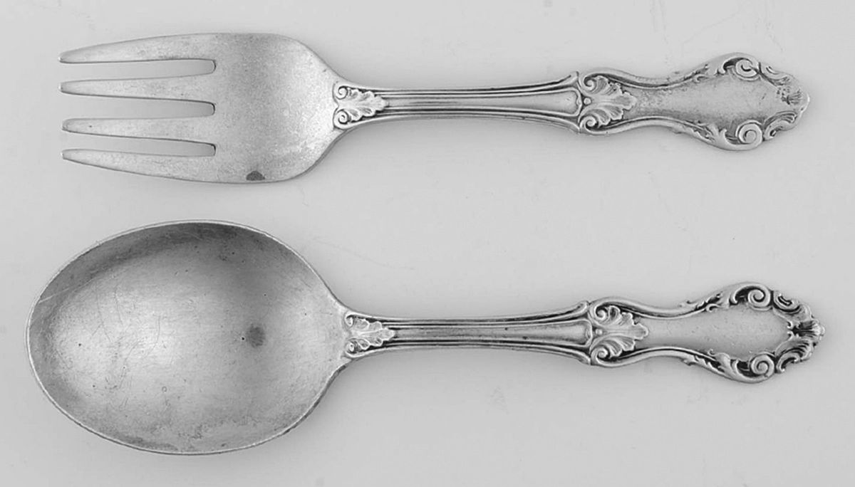 Georgian Shell (Sterling, 1948) 2 Pc Baby Set (BF, BS) by Frank Whiting-1