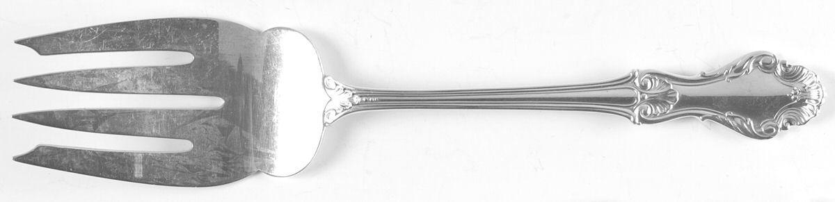 Georgian Shell (Sterling, 1948) Medium Solid Cold Meat Serving Fork by Frank Whiting-1