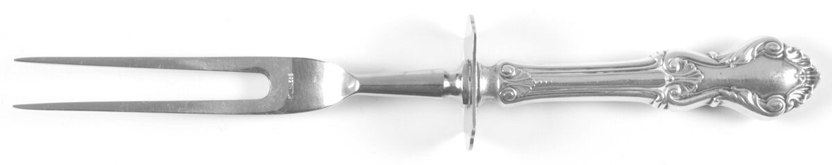 Georgian Shell (Sterling, 1948) Large Stainless-Prong Roast Carving Fork by Frank Whiting-1