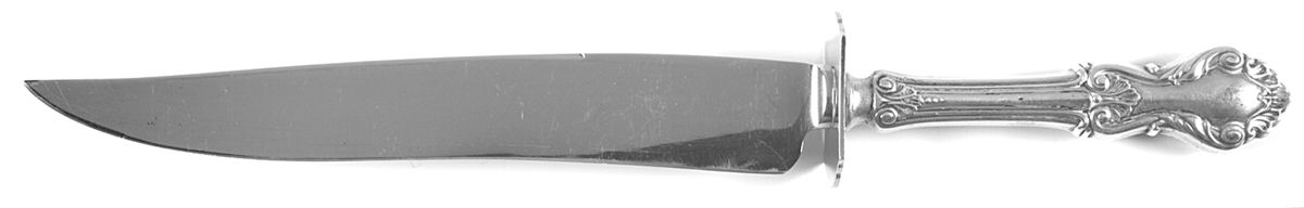 Georgian Shell (Sterling, 1948) Large Stainless Blade Roast Carving Knife by Frank Whiting-1