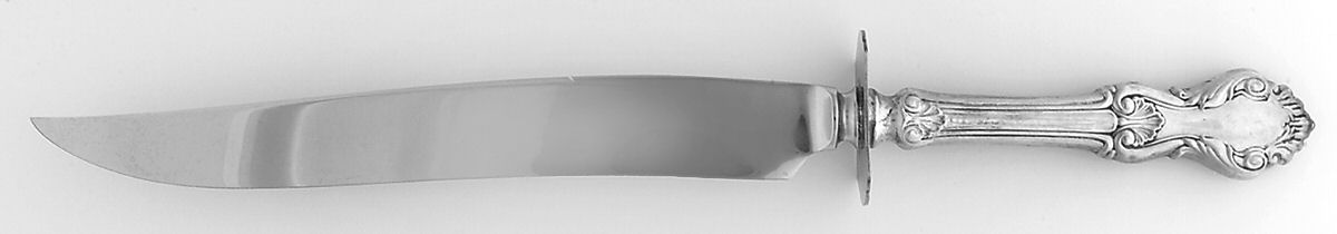 Georgian Shell (Sterling, 1948) Large Stainless Blade Roast Carving Knife by Frank Whiting-1
