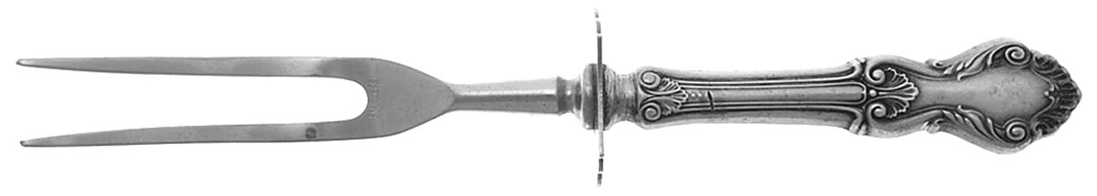 Georgian Shell (Sterling, 1948) Small Steak Carving Fork with Stainless Prongs by Frank Whiting-1
